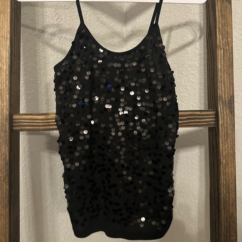 Old Navy Black Sequin Camisole Top